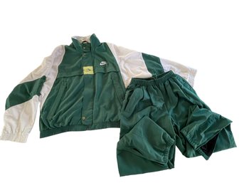 Vtg NWOT NIKE Challenge Court 2-Pc Dark Green Tennis Suit Jacket & Pants Sz M (READ DESCRIPTION)