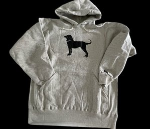 Vtg Sz XL THE BLACK DOG Martha's Vineyard Grey Heavyweight Hooded Sweatshirt (read Description)