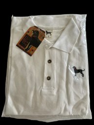 Vintage- NEW IN PACKAGE-White  THE BLACK DOG Martha's Vineyard Polo/Golf Shirt Men's