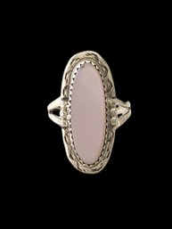 Vintage Navajo Native American Sterling Silver Pink Ring, Size 6.5