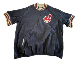 NWOT Majestic Diamond Collection Mesh Pullover Chief Wahoo Cleveland Indians Sz. L