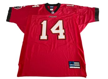 NWOT VTG Adidas RED JERSEY NFL Tampa Bay Buccaneers #14 Brad Johnson Sz 48