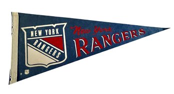 Vintage 70'S NHL New York Rangers  Hockey Pennant 12x30