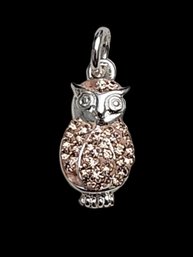 Vintage Sterling Silver Owl Pendant