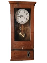 Antique Simplex (fully Operational) Wall Mounted With Chimes Wind Up Clock