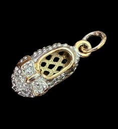 Vintage Marcasite CZ Baby Shoe Charm/Pendant