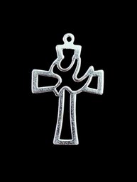 Sterling Silver Holy Spirit Dove Cross Pendant