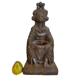 Large Vintage Ceramic Sitting Goddess Statue