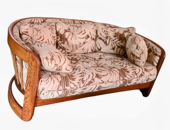 MCM Love Seat Oak Barrel Sofa By Howard Furniture