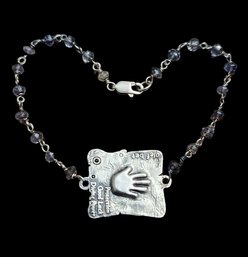 Vintage Sterling Silver Alef Bet Beaded Bracelet