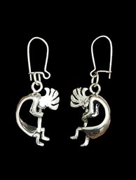 Vintage Sterling Silver Kokopelli Dangle Earrings