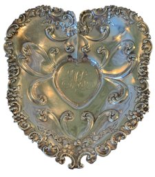 Astounding J. P. Caldwell & Co. Sterling Heart Shaped Dish
