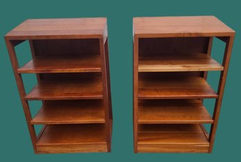 Pair Of Shaker Style Shelving Units With Four Shelves