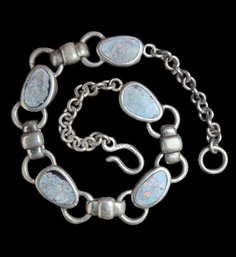 Vintage Sterling Silver Opal Bracelet