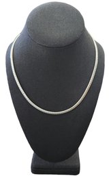 Gorgeous Vintage Italian Sterling Silver Thick Flat Necklace