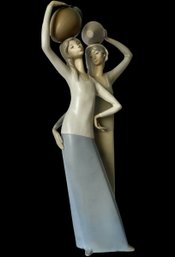 Lladro Retired Very Tall 'two Women With Jugs' #1014- Matte Finish -Height (in): 18.50