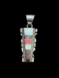 Gorgeous Vintage Native American Sterling Silver Opal Pendant