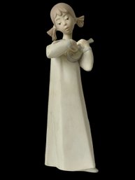 Lladro Retired 'girl With Guitar' #4871- Matte Finish-Height (in): 8.25