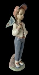 Lladro Retired 'all American Boy' #6191-Glossy Finish Only Available 3 Years- Glazed Finish- Height (in): 9.75