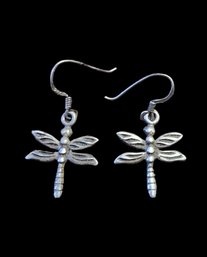 Vintage Sterling Silver Dragonfly Earrings