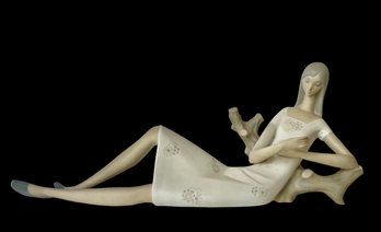 Lladro Retired 'girl With Daisy' #1023 Matte Finish -16' Long!