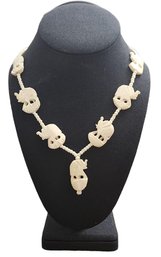 Vintage Ivory Color Elephant Necklace