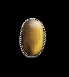 Vintage Sterling Silver Tiger's Eye Ring, Size 9.5