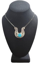 Vintage Sterling Silver Turquoise Necklace