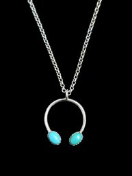 Vintage Italian Sterling Silver Turquoise Necklace