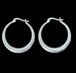 Vintage Designer LA Sterling Silver Hoop Earrings