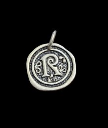 Vintage Sterling Silver 'R' Pendant