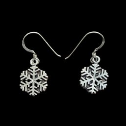 Vintage Sterling Silver Snowflake Earrings