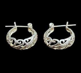 Vintage Intricate Design Hoop Earrings