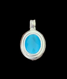 Vintage Sterling Silver Blue Faceted Pendant