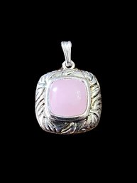 Vintage Sterling Silver Pink Pendant