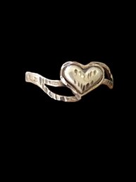 Vintage Sterling Silver Heart Ring, Size 5