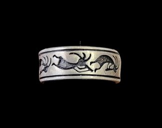 Vintage Native American Sterling Silver Kokopelli Ring, Size 5