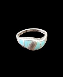 Vintage Sterling Silver Turquoise Ring, Size 7.5