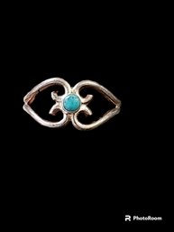 Vintage Native American Sterling Silver Turquoise Ring, Size 6.5