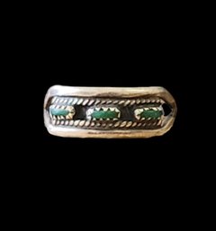 Vintage Native American Sterling Silver Turquoise Ring, Size 6