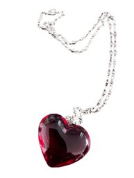 Red Glass Heart Pendant Necklace