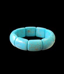 Beautiful Vintage Heavy Turquoise Color Stretch Bracelet