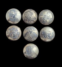 Stunning Native American Sterling Silver Button Covers