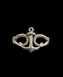 Vintage Sterling Silver Nautical Anchor Ring, Size 11