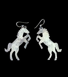 Vintage Sterling Silver Horse Earrings