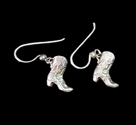 Vintage Sterling Silver Boot Earrings