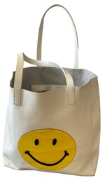 A Smyle Face Leather Tote Bag