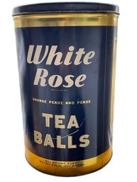 LARGE Antique 1930's WHITE ROSE TEA BALLS  3lb Tin, With Lid (READ DESCRIPTION)