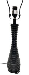 A Modern Ribbed Table Lamp In Ebonized Black/brown