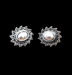 Vintage Silver Tone Stud Earrings